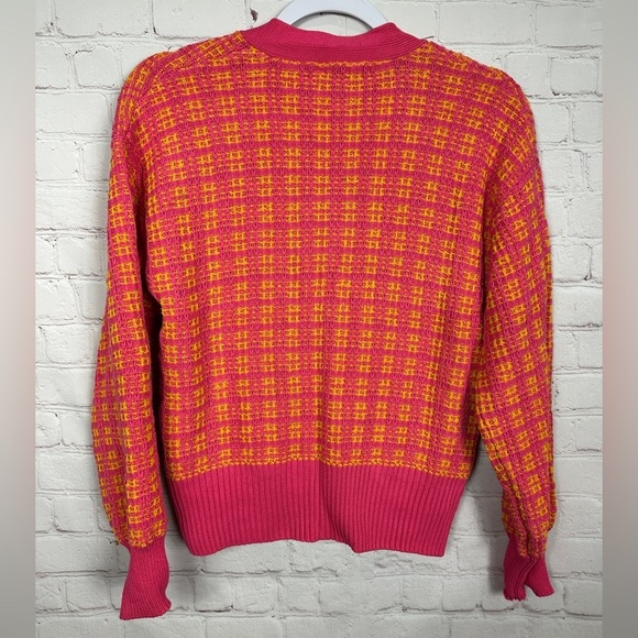 Free‎ Assembly Women's Pink Orange Textured Cardigan Sweater Viscose Sz S EUC - Picture 6 of 6